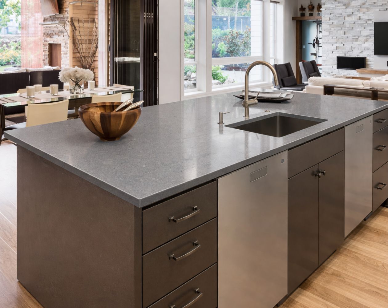 grey-quartz-kitchen-countertop-modern-design grey quartz kitchen countertops modern design
