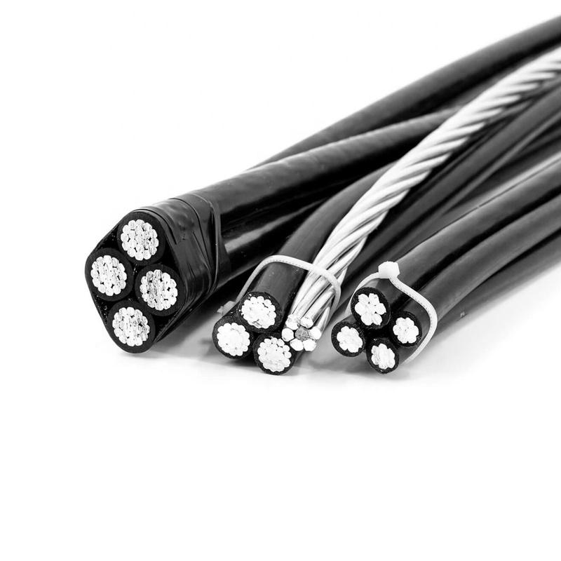 Aerial bunched cable with twisted XLPE-insulated aluminium conductors