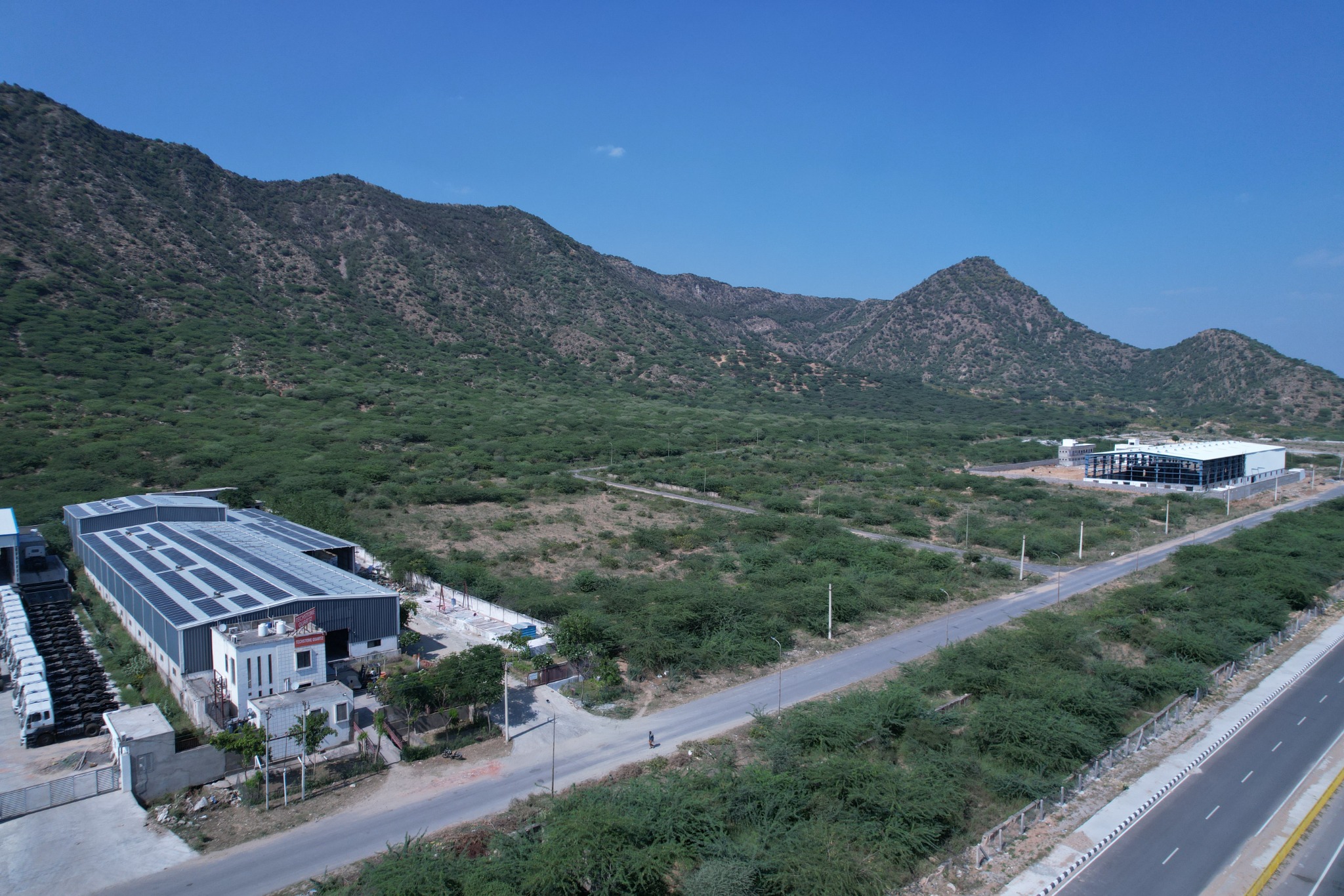 Aerial view of Tradewinds International industrial facility