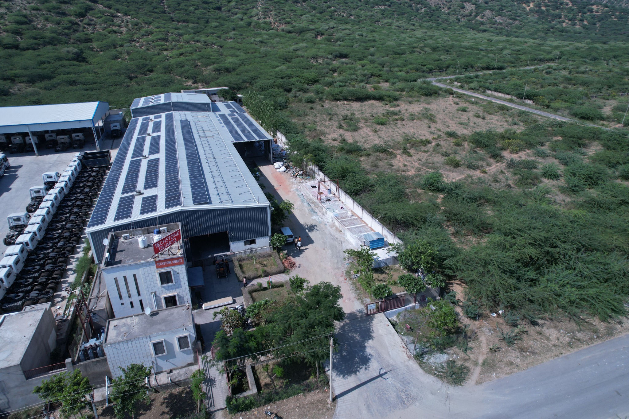 Aerial view of manufacturing facility