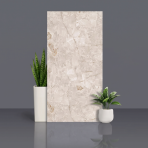 Alfa Beige slab tile with soft beige crackle veining