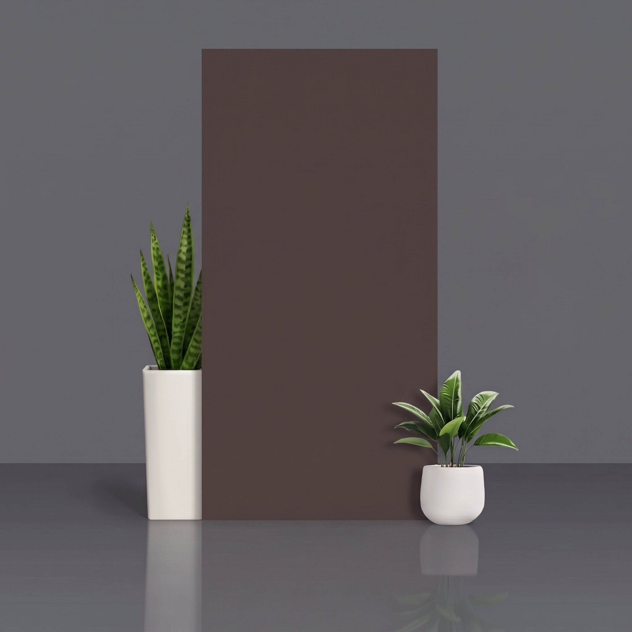 Coffee plain tile in deep brown matt
