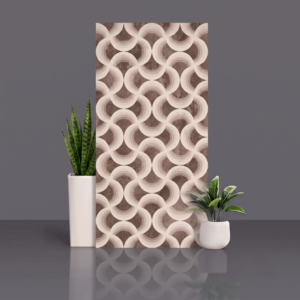 Soul Brown decor tile with layered cream arcs over a brown ground