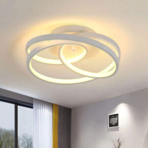 White interlocking ring LED ceiling light