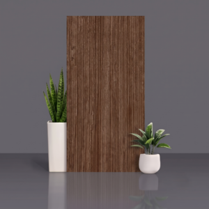 Brown Rustic wall tile with deep vertical carved fluting
