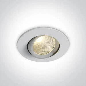 Recessed adjustable COB LED spotlight in a white trim