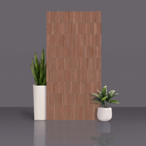 Terre Cotto stacked wall tile in terracotta with fine vertical strips