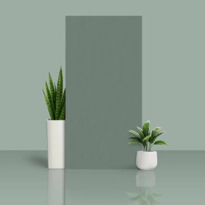 Emerald tile in muted sage green punch matte