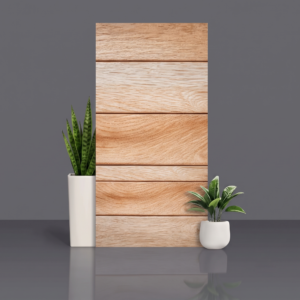 Wood-look plank tiles in light natural oak with visible grain, laid horizontally